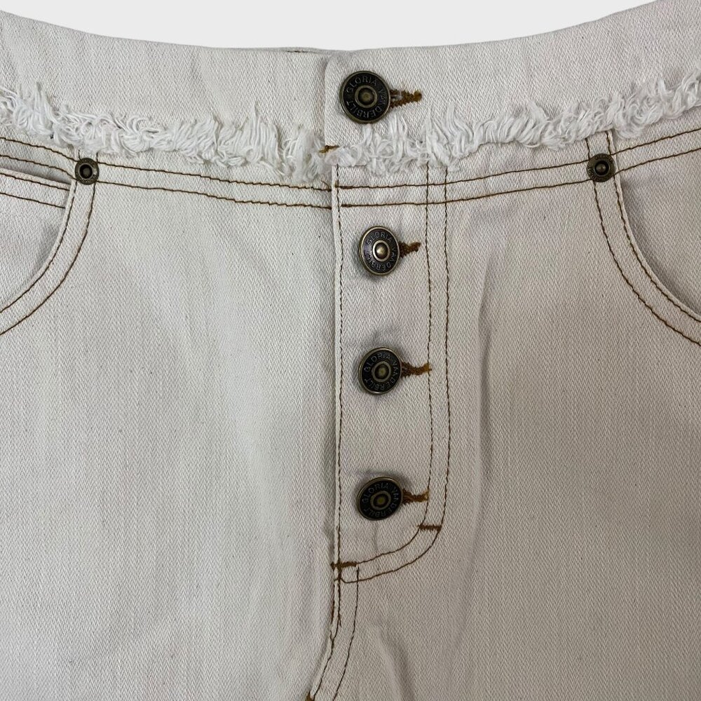 Gloria Vanderbilt A-Line Denim Pencil Skirt Cream Women's Size 6 Boho Tapestry - Picture 5 of 10